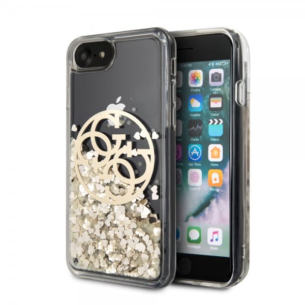 Guess iPhone 7/8/SE Kuori Glitter Circle Kulta