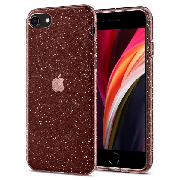 Spigen iPhone 7/8/SE kuori Liquid Crystal Glitter Rose Quartz