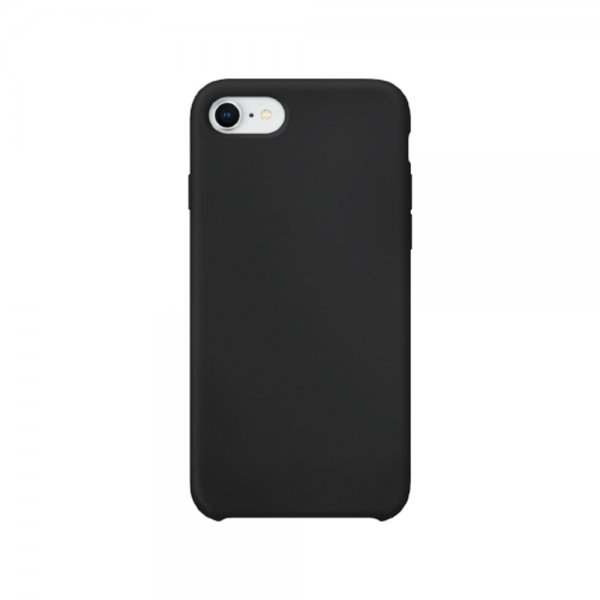 Xqisit iPhone 7/8/SE kuori Silikonikuori Musta
