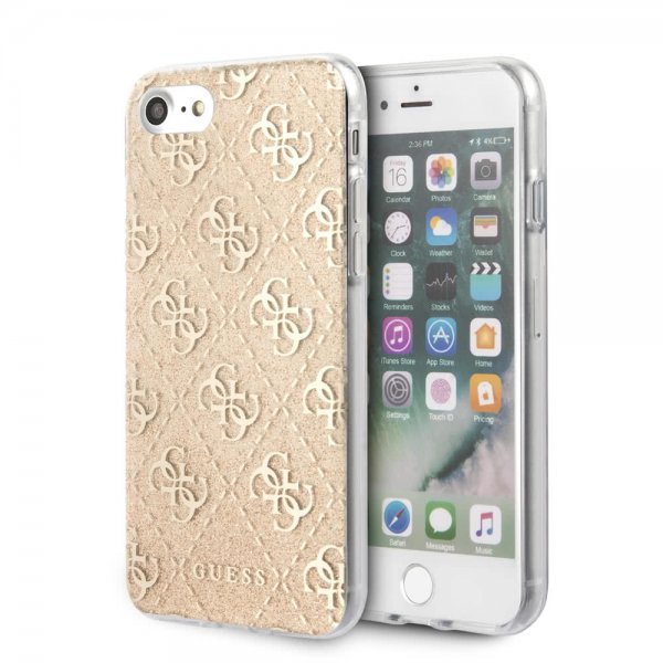Guess iPhone 7/8/SE Kuori Glitter Suojus Kulta