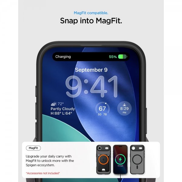 Spigen iPhone Air -kuori Ultra Hybrid MagFit Frost Black