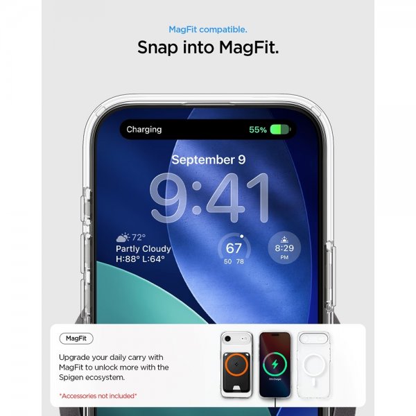 Spigen iPhone Air -kuori Ultra Hybrid MagFit Frost White