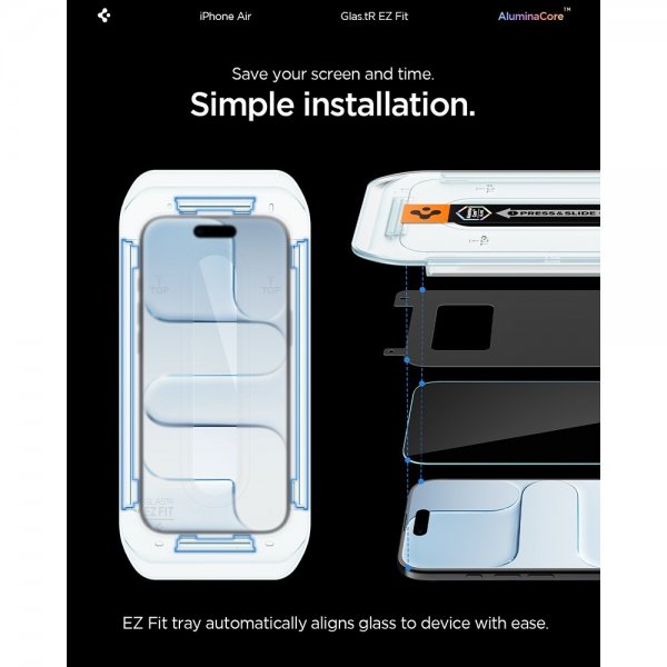 Spigen iPhone Air -näytönsuoja GLAS.tR EZ Fit 2-pakkaus