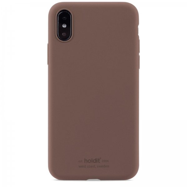 holdit iPhone X/Xs Silikonikuori Dark Brown