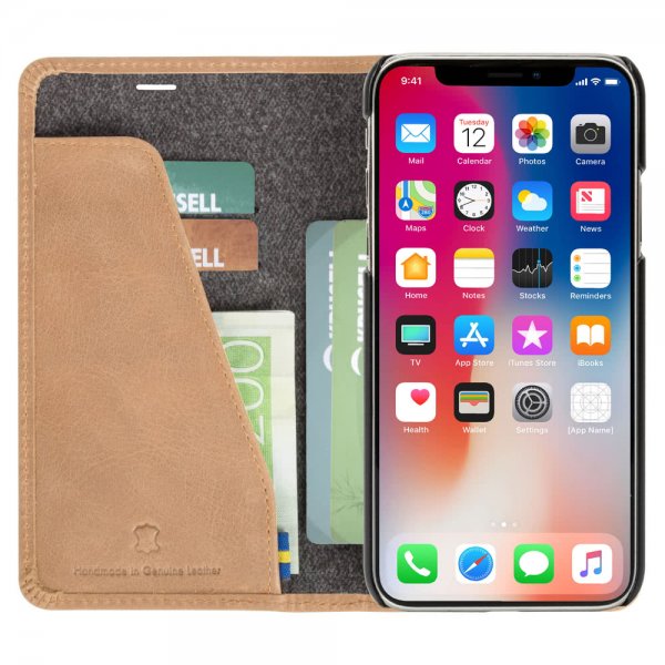 Krusell iPhone Xr -kotelo Sunne FolioWallet Vintage Nude