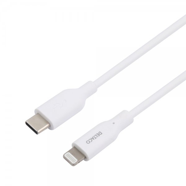 Deltaco-kaapeli USB-C–Lightning-liitin 2 m, valkoinen