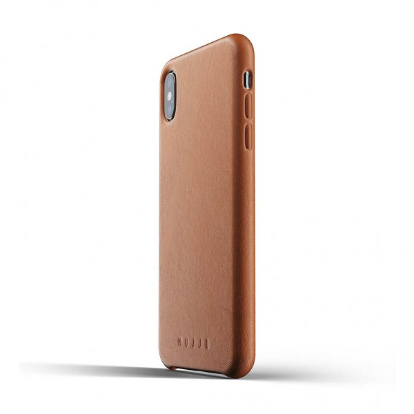 Mujjo iPhone Xs Max Kuori Täysnahkakotelo Ruskea