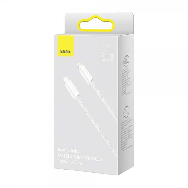 Baseus Dynamic Series USB-C–Lightning-kaapeli, 2 m, valkoinen