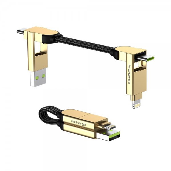 Rolling Square Kabel inCharge X Keyring 100W 6in1 Marmor Beige