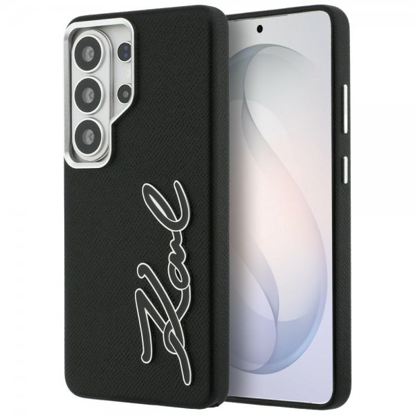 Karl Lagerfeld Samsung Galaxy S26 Ultra -kuori Metal Logo Grained - musta