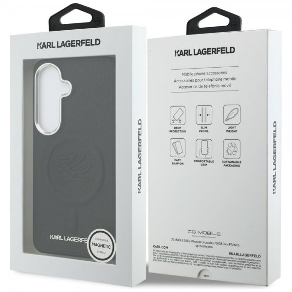 Karl Lagerfeld Samsung Galaxy S26 Plus -kuori kohokuvioitu MagSafe Musta