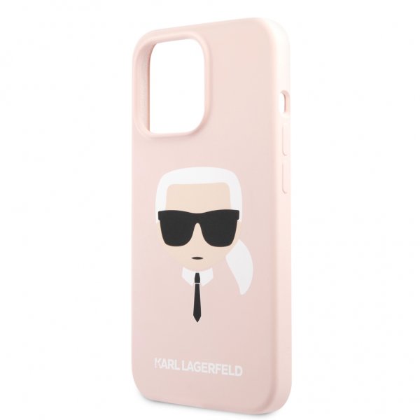 Karl Lagerfeld iPhone 13 Pro Suojakuori Liquid Silicone Vaaleanpunainen