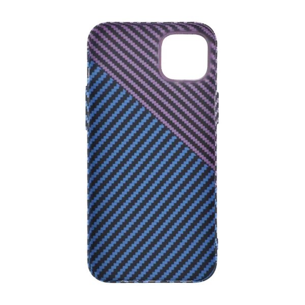 iPhone 13 Kuori Hiilikuitukuvio Sininen Violetti