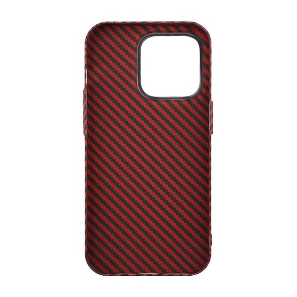 iPhone 13 Pro Kuori Hiilikuitukuvio Punainen