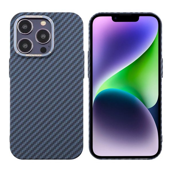 iPhone 14 Pro Kuoret Hiilikuitukuvio Sininen