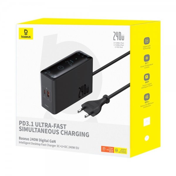 Baseus laturi 240W Digital GaN Desktop pikalaturi