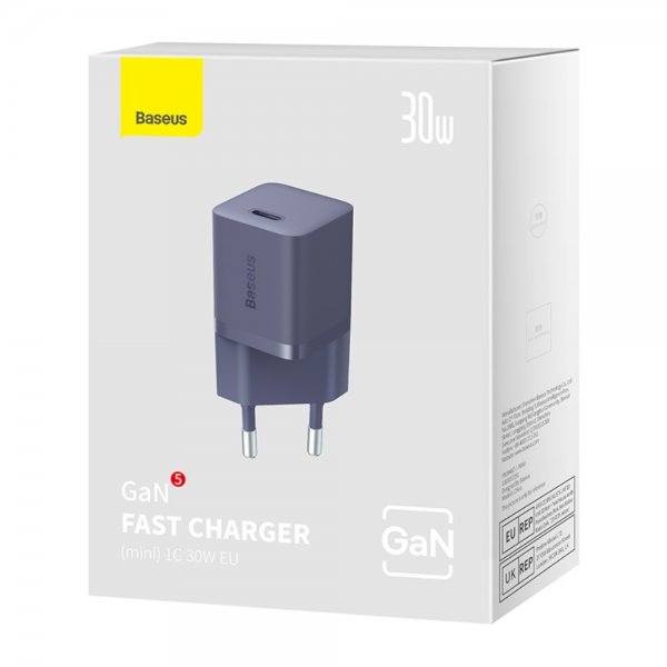 Baseus GaN5 Pikalaturi Mini 30W Violetti