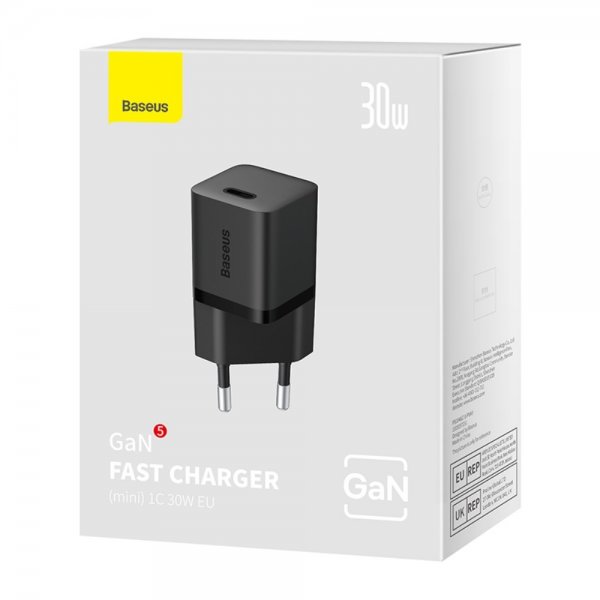Baseus Laturi GaN5 Fast Charger Mini 30W Musta