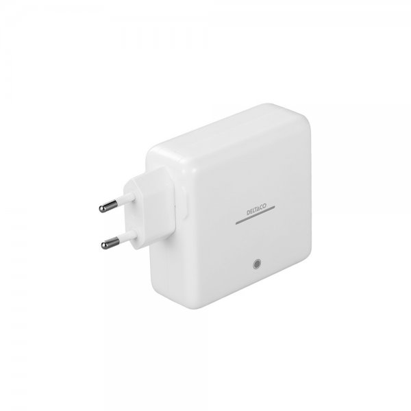 Deltaco Seinälaturi sisäänrakennetulla Powerbankilla USB-C GaN 60W 9600 mAh
