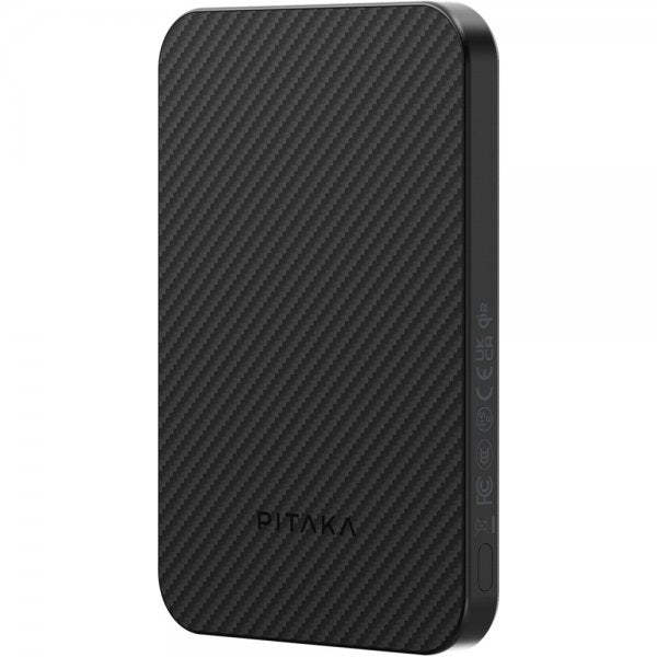 Pitaka MagSafe Powerbank Aramidikuitu 5000 mAh Musta/Harmaa Toimikas