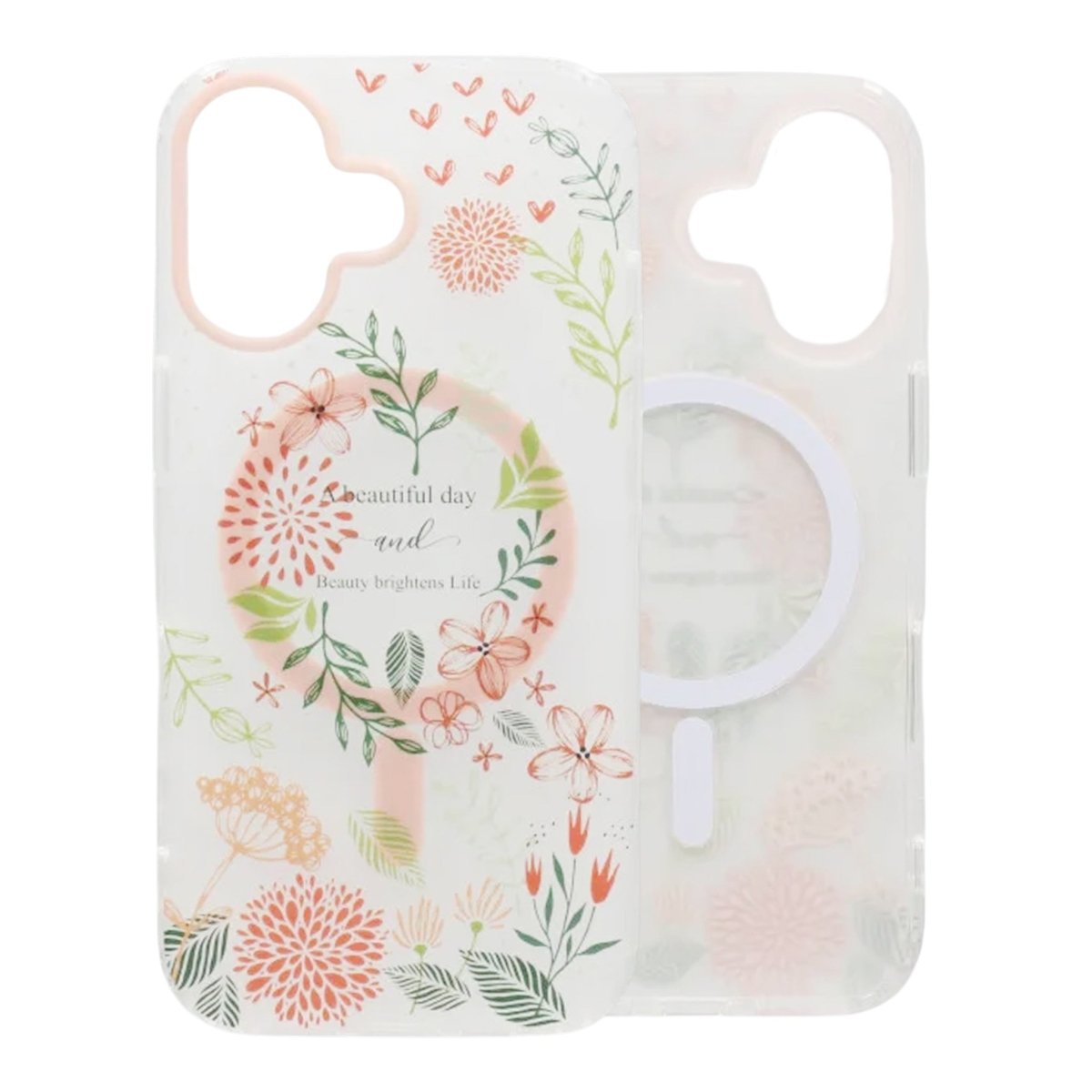 iPhone 17 Kuori Floral Matte MagSafe Oranssi