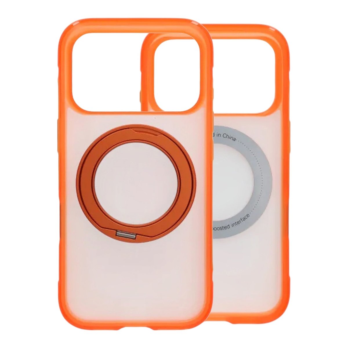 iPhone 17 Pro/iPhone 18 Pro Kuori mattapintainen rengasteline MagSafe Oranssi