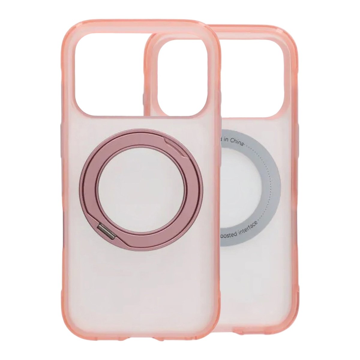iPhone 17 Pro/iPhone 18 Pro Kuori mattapintainen rengasteline MagSafe Vaaleanpunainen