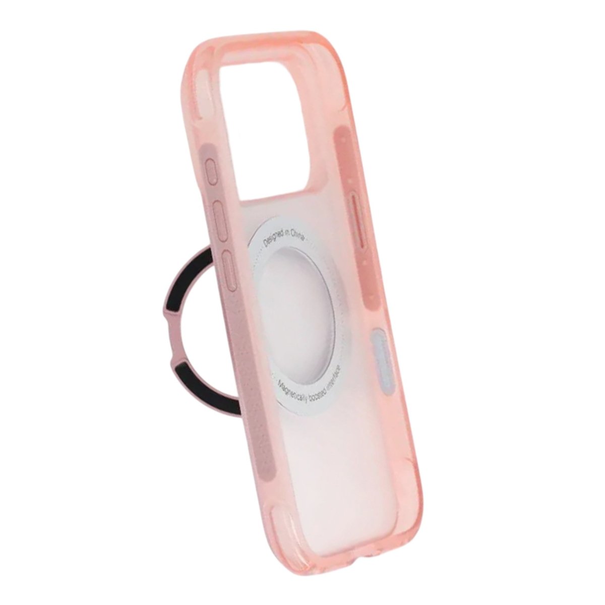 iPhone 17 Pro/iPhone 18 Pro Kuori mattapintainen rengasteline MagSafe Vaaleanpunainen