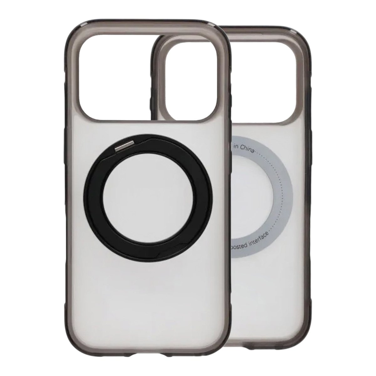 iPhone 17 Pro/iPhone 18 Pro Kuori mattapintainen rengasteline MagSafe Musta