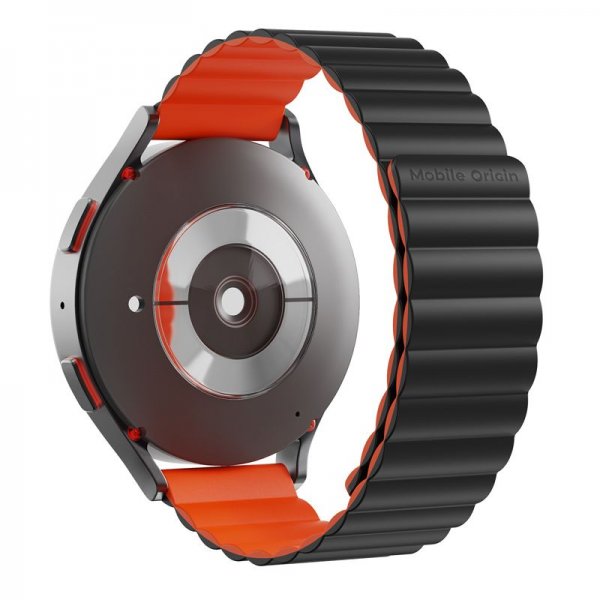 Mobile Origin Samsung Galaxy Watch 20mm Ranneke Easy Strap Musta Oranssi