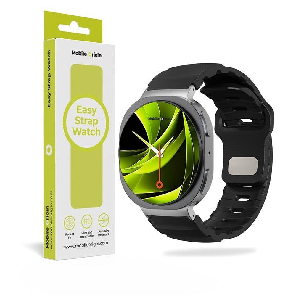 Mobile Origin Samsung Galaxy Watch 8/9 40/44mm/Classic 46mm Armband Easy Strap Svart