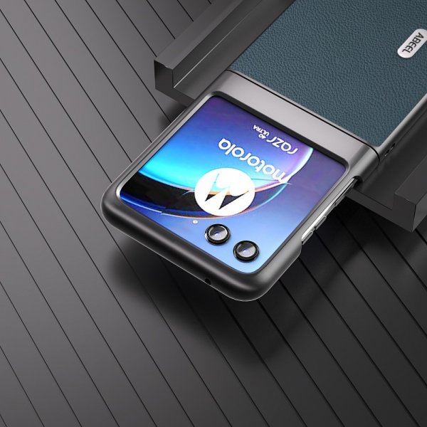ABEEL Motorola Razr 40 Ultra Kuori Aitoa nahkaa Vihreä
