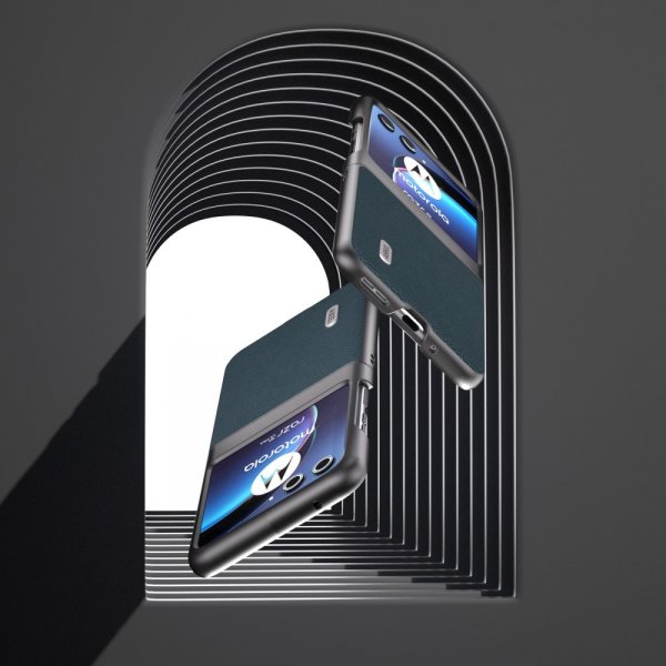 ABEEL Motorola Razr 40 Ultra Kuori Aitoa nahkaa Vihreä