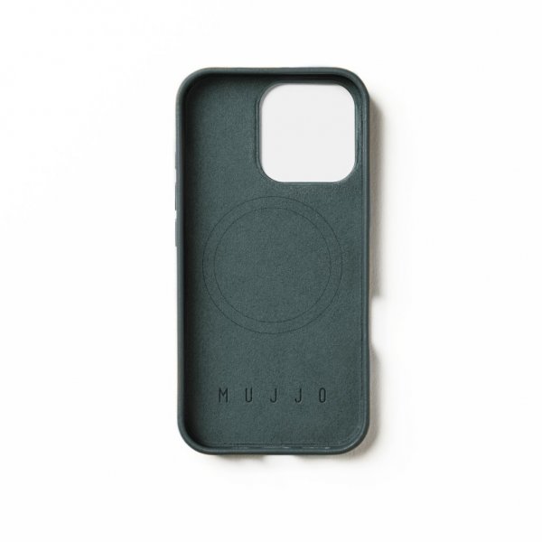Mujjo iPhone 16 Pro Kuori Täysnahkakotelo Livid Green