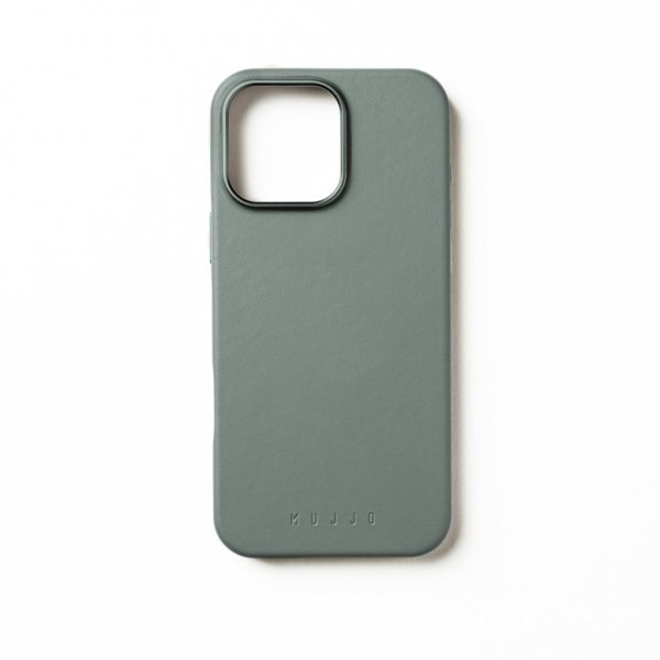 Mujjo iPhone 16 Pro Max -kotelo täysnahkaa, Green Smoke