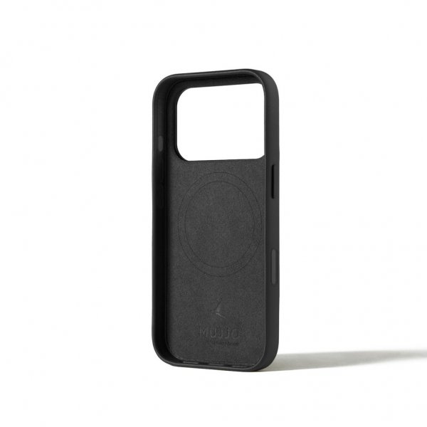 Mujjo iPhone 17 Pro Full Leather Wallet Case MagSafe Musta