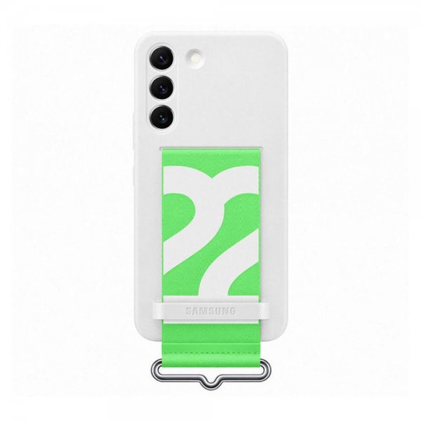 Samsung Original Galaxy S22 -silikonisuojakuori hihnalla, valkoinen