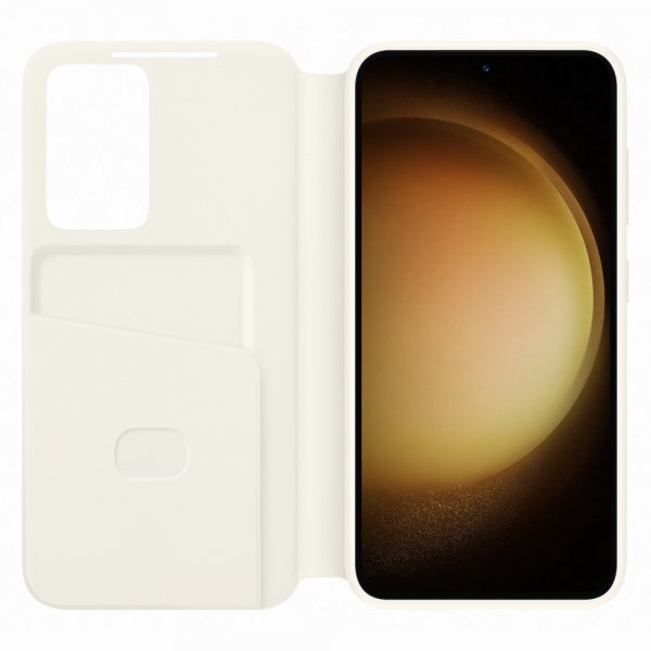 Samsung alkuperäinen Galaxy S23 Plus kotelo Smart View Wallet Case, Cream