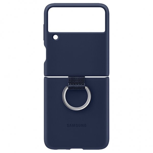 Samsung Original Galaxy Z Flip 3 -silikonisuojakuori renkaalla, tummansininen