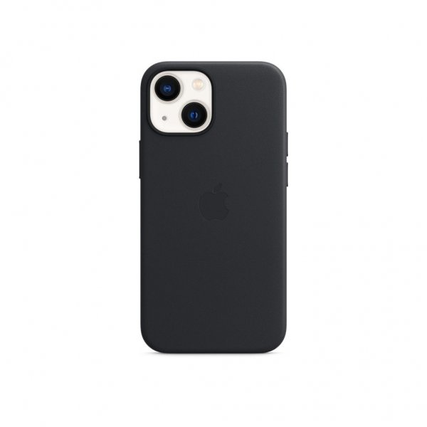Apple Original iPhone 13 Mini -kuori Leather Case MagSafe keskiyö