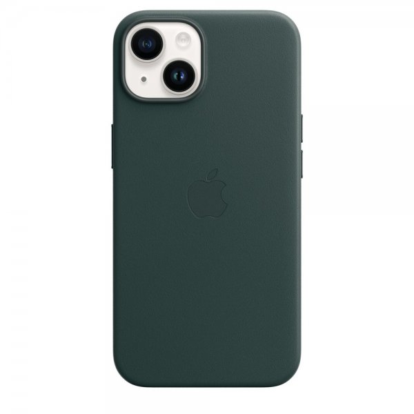 Apple Alkuperäinen iPhone 14 Plus Leather Case MagSafe Metsänvihreä