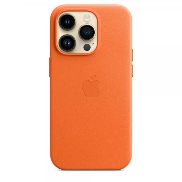 Apple Alkuperäinen iPhone 14 Pro Max Nahkakuori MagSafella Oranssi
