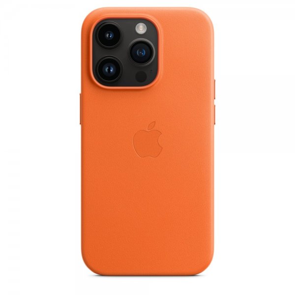 Apple Alkuperäinen iPhone 14 Pro Max Nahkakuori MagSafella Oranssi