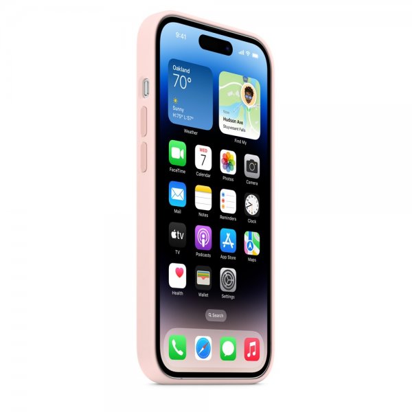 Apple Alkuperäinen iPhone 14 Pro Max Silikonikuori MagSafella, Liiturannanvaaleanpunainen