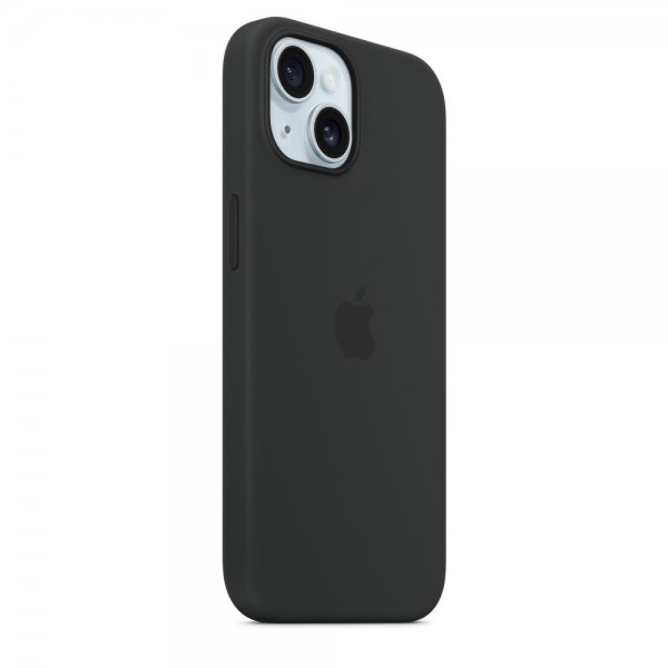 Apple Original iPhone 15 Plus Kuori Silikoni MagSafe Musta