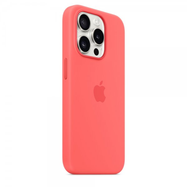 Apple Alkuperäinen iPhone 15 Pro silikonikuori MagSafe Guava