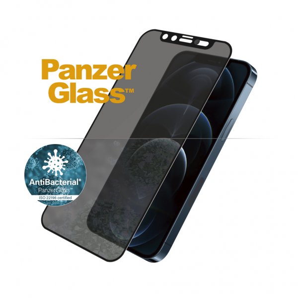 PanzerGlass iPhone 12 Pro Max -näytönsuoja reunasta reunaan - Camslider - Privacy