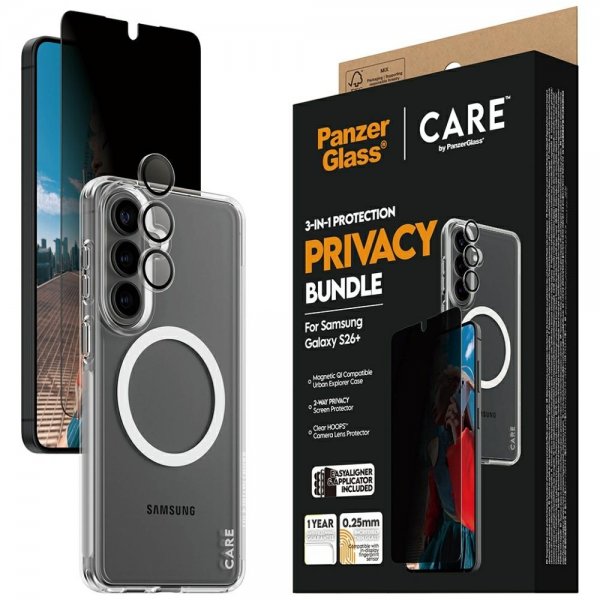 PanzerGlass Samsung Galaxy S26 Plus 3-in-1 Protection Privacy Bundle