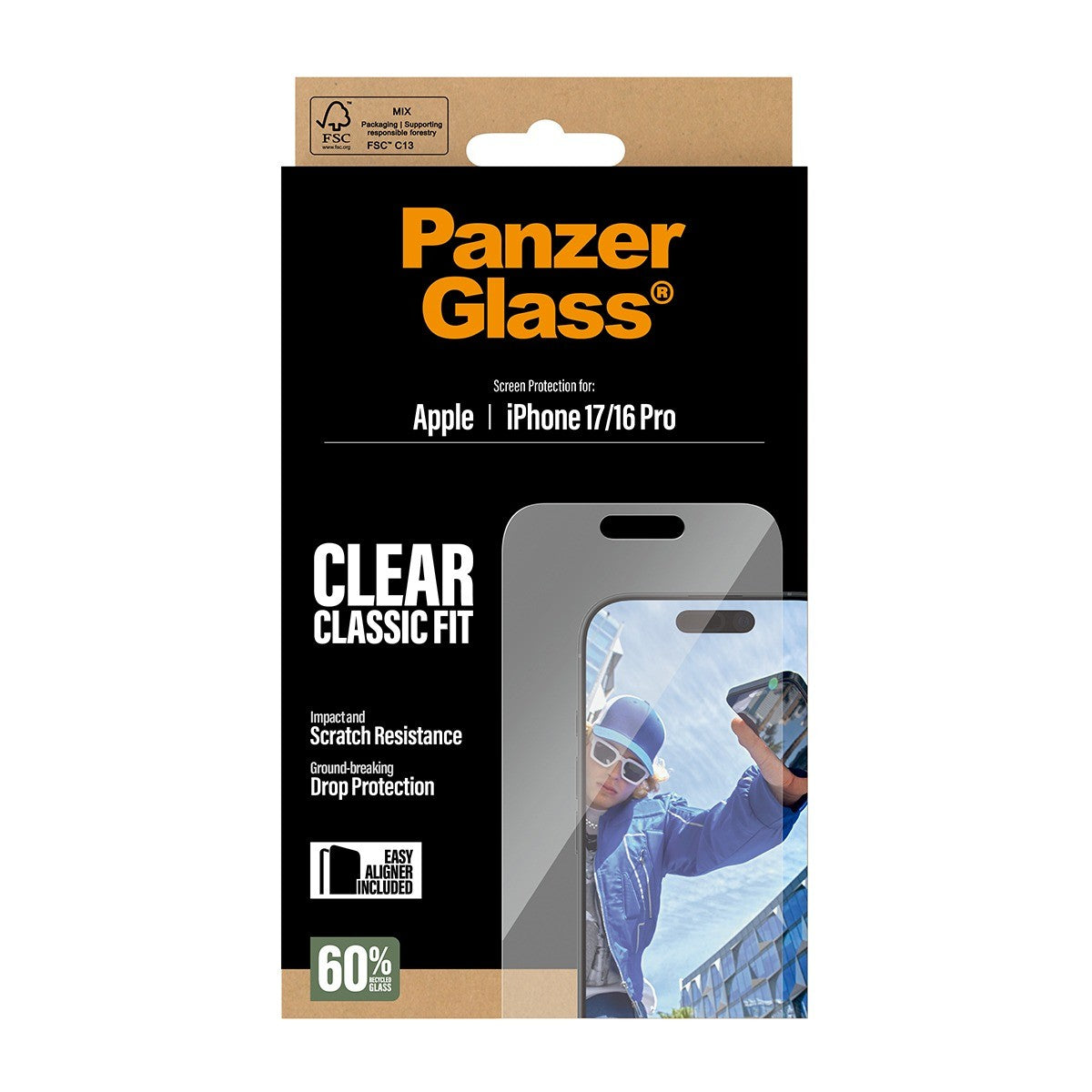 PanzerGlass iPhone 16 Pro/iPhone 17 Näytönsuoja Classic Fit EasyAligner