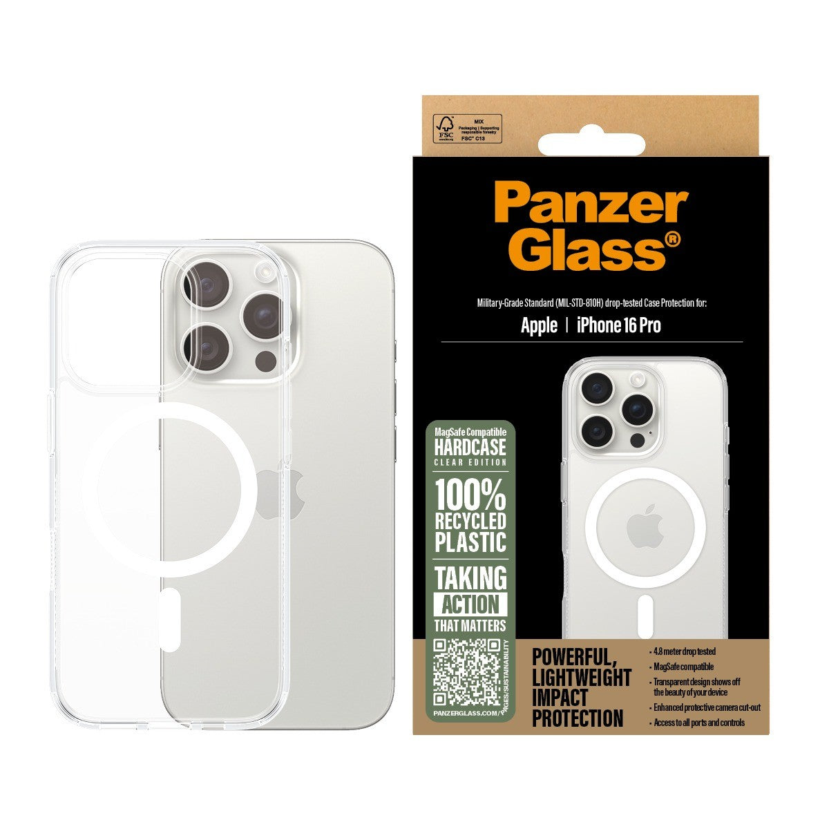 PanzerGlass iPhone 16 Pro Kuori HardCase MagSafe Kirkas